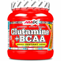 Amix Nutrition Aminoacidos GLUTAMINE+BCAA 530 GR Naranja vista frontal
