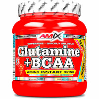 Amix Nutrition Aminoacidos GLUTAMINE+BCAA 530 GR Pia vista frontal