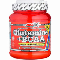 Amix Nutrition Aminoacidos GLUTAMINE+BCAA 500 GR Natural vista frontal