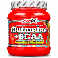 Amix Nutrition Aminoacidos GLUTAMINE+BCAA 300 GR Naranja vista frontal