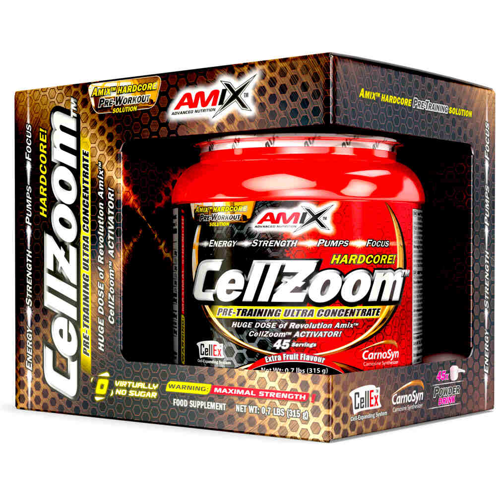 Amix Nutrition complementos nutricionales CELLZOOM 315 GR Fruit Punch vista frontal