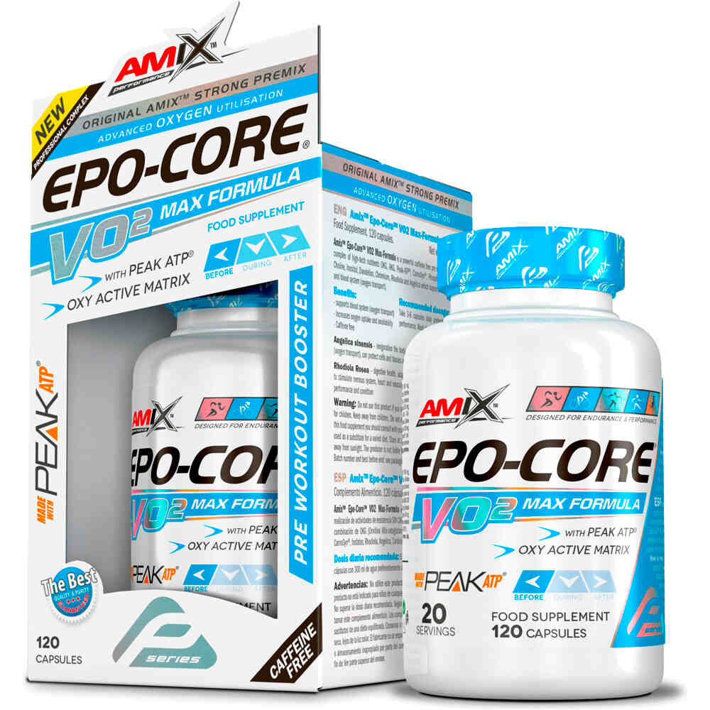 Amix Performance complementos nutricionales EPO-CORE VO2 MAX 120 CAPS vista frontal