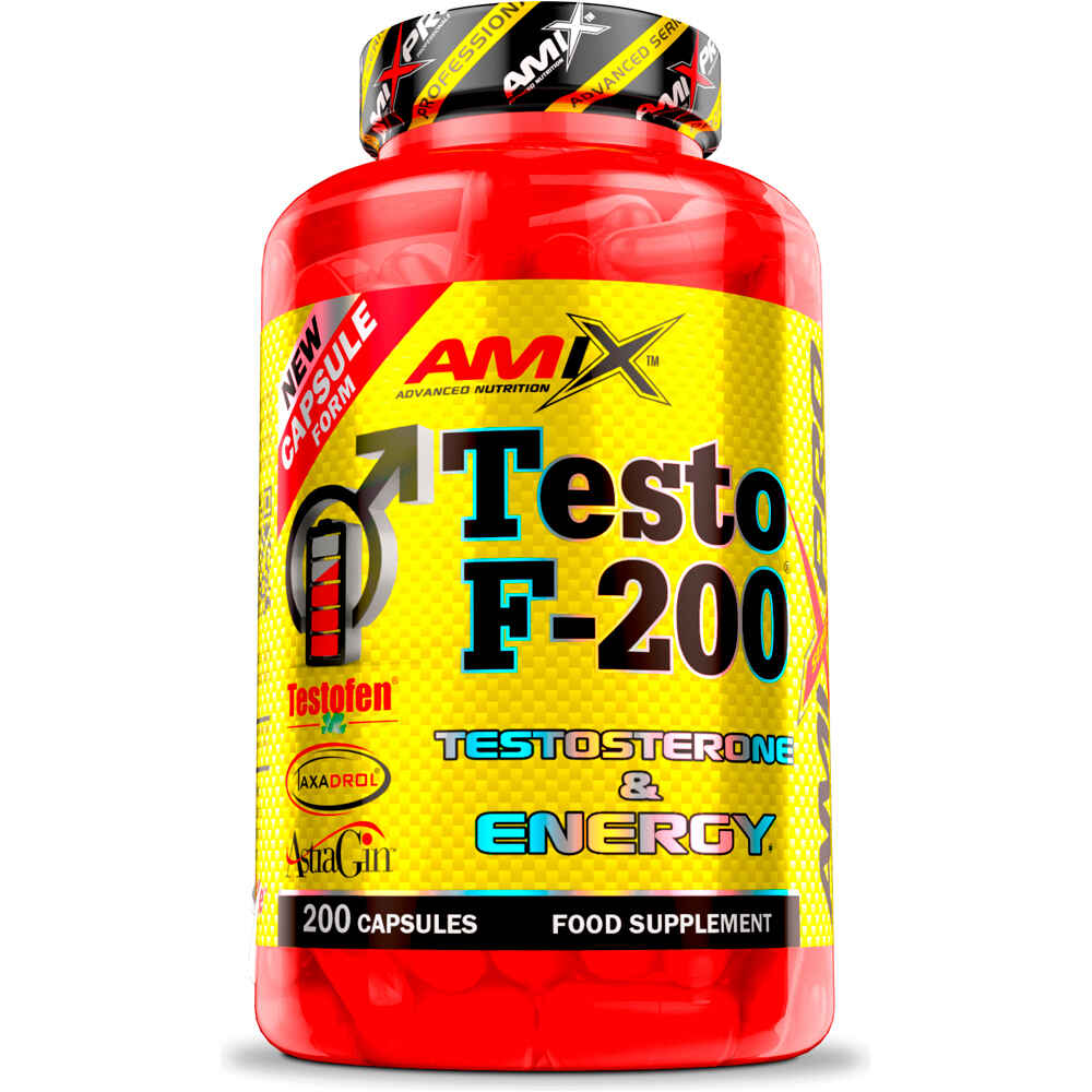 Amixpro complementos nutricionales TESTO F-200  200 CAPS vista frontal