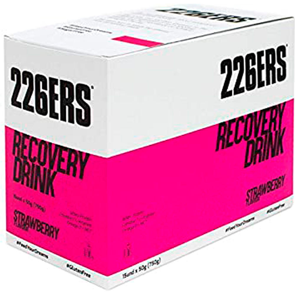 226ers Recuperacion CAJA RECOVERY DRINK 50g STRAWBERRY vista frontal