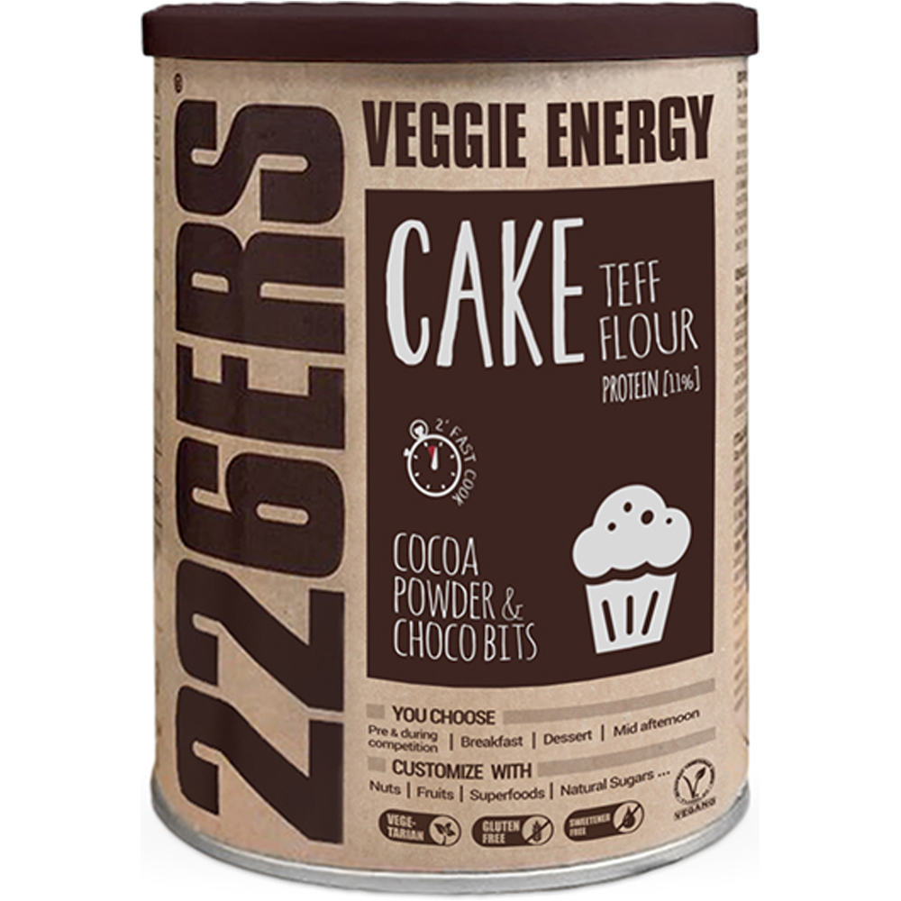 226ers Vegano EVO VEGGIE CAKE 480G COCOA POWDER&CHOCO vista frontal