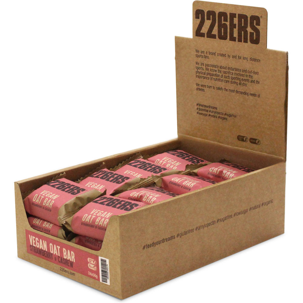 226ers Vegano CAJA VEGAN OAT BAR 50G STRAWBERRY&CASHEW vista frontal