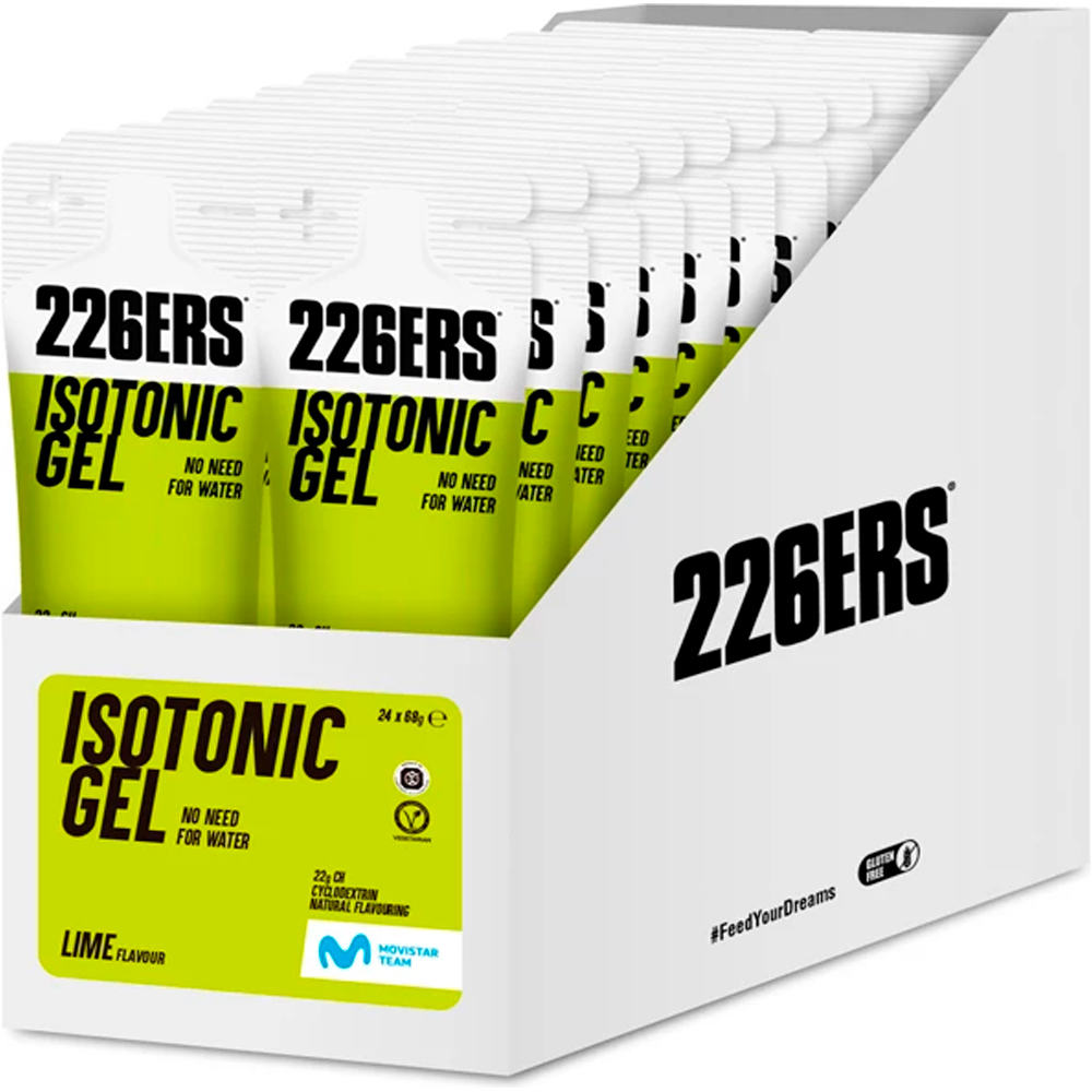 226ers caja isotonic gel lime hidratación
