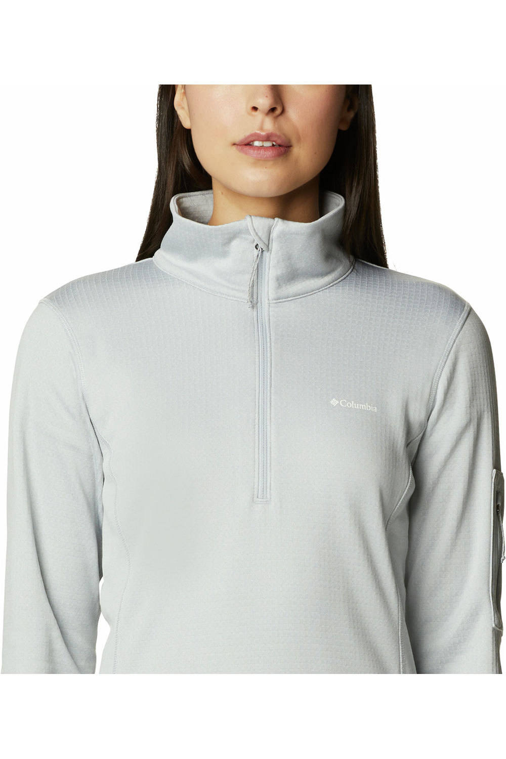 Columbia park view grid fleece 1/2 zip forro polar mujer