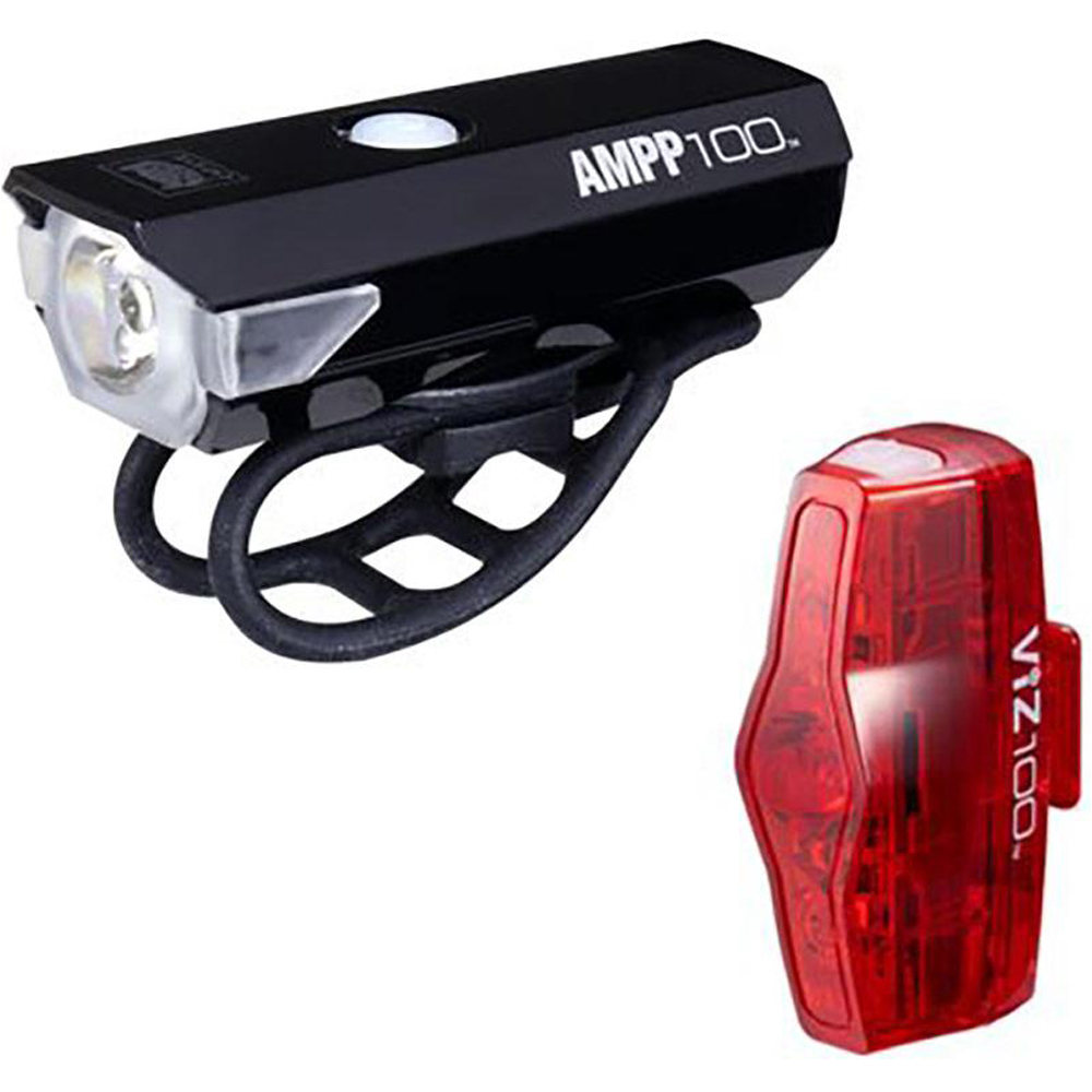 Cateye kit luces bicicleta KIT LUCES CATEYE AMPP100 / VIZ100 vista frontal