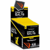 Infisport hidratación CAJA DRINK SALTS Polvo Limon 40g 15 uds vista frontal