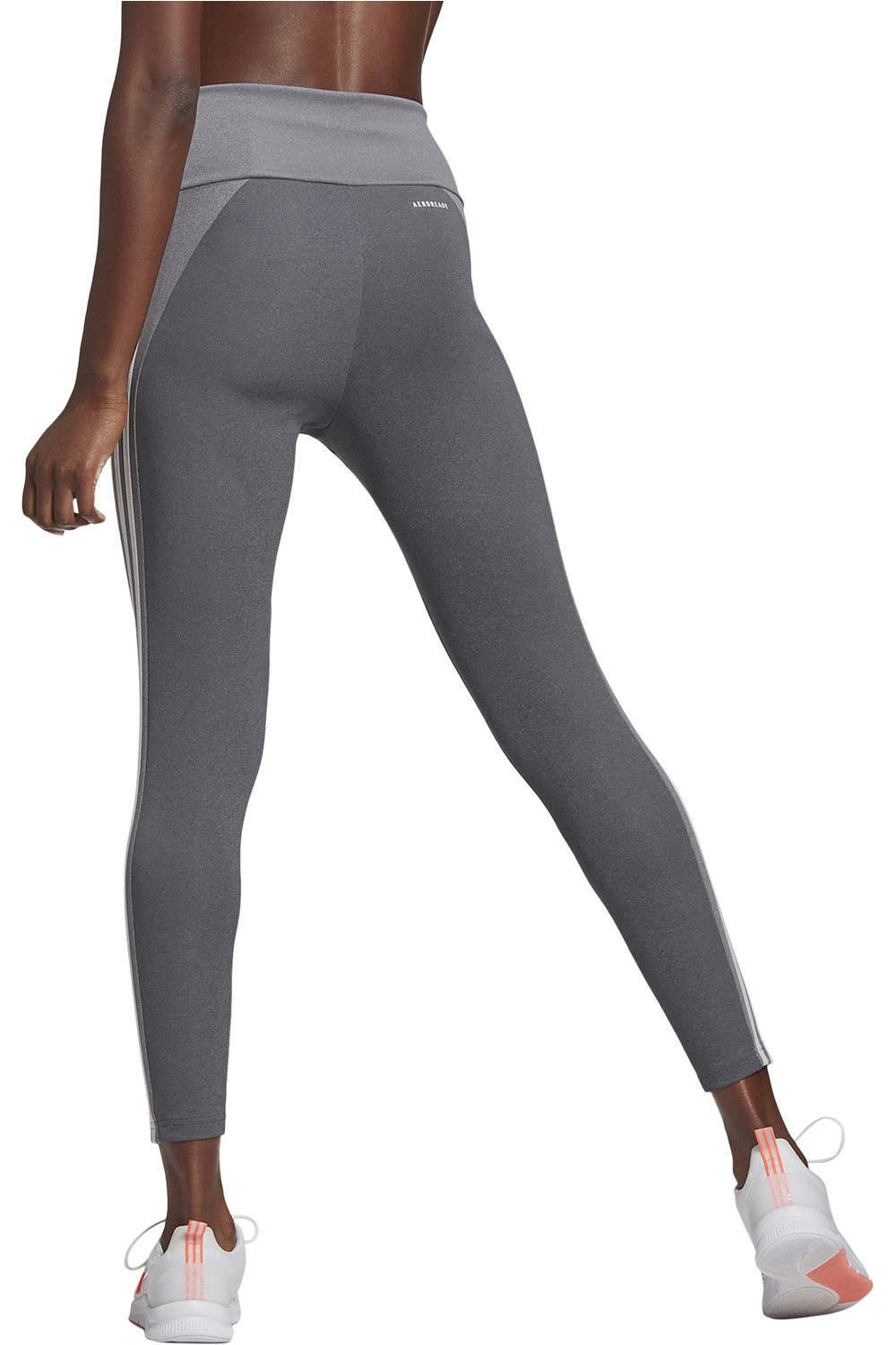 adidas pantalones y mallas largas fitness mujer 7/8 Designed To Move High-Rise Sport 3 bandas vista trasera