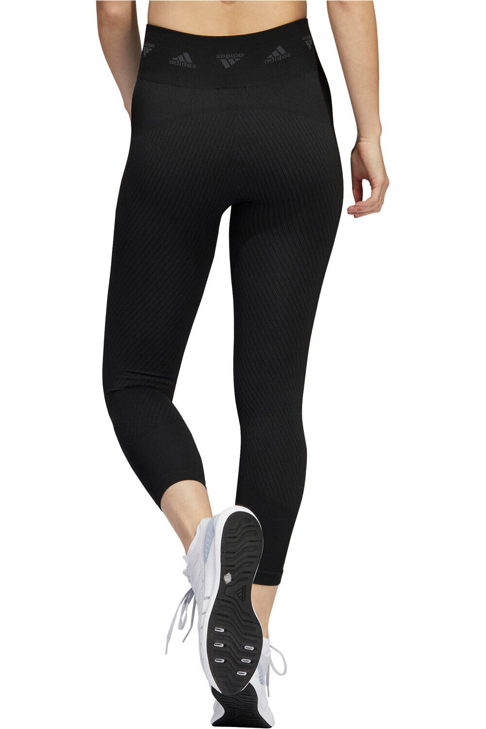 adidas pantalones y mallas largas fitness mujer 7/8 AEROKNIT Training vista trasera