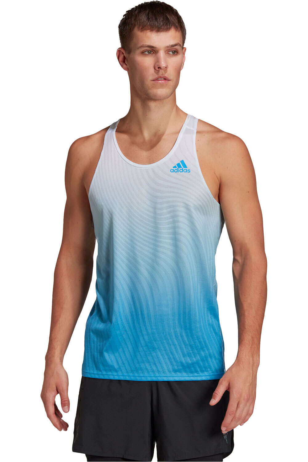 adidas camiseta entrenamiento tirantes hombre ADIZERO SINGLET vista frontal