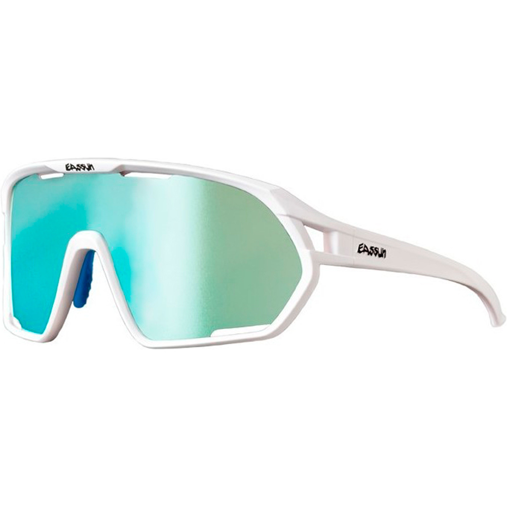 Eassun gafas ciclismo PARADISO. Matt white/blue revo lens cat2 vista frontal