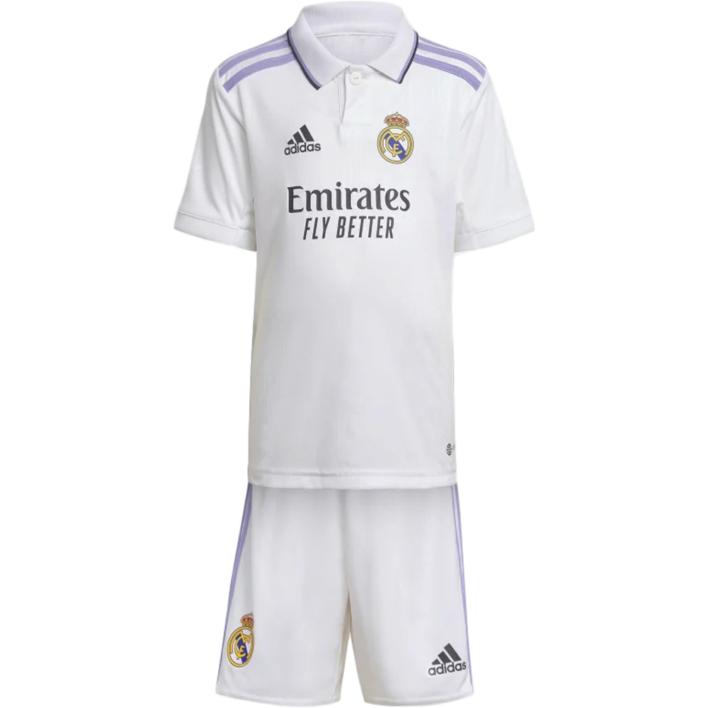 adidas Miniconjunto Real Madrid 22/23 Primera Equipación blanco equipación  fútbol niño