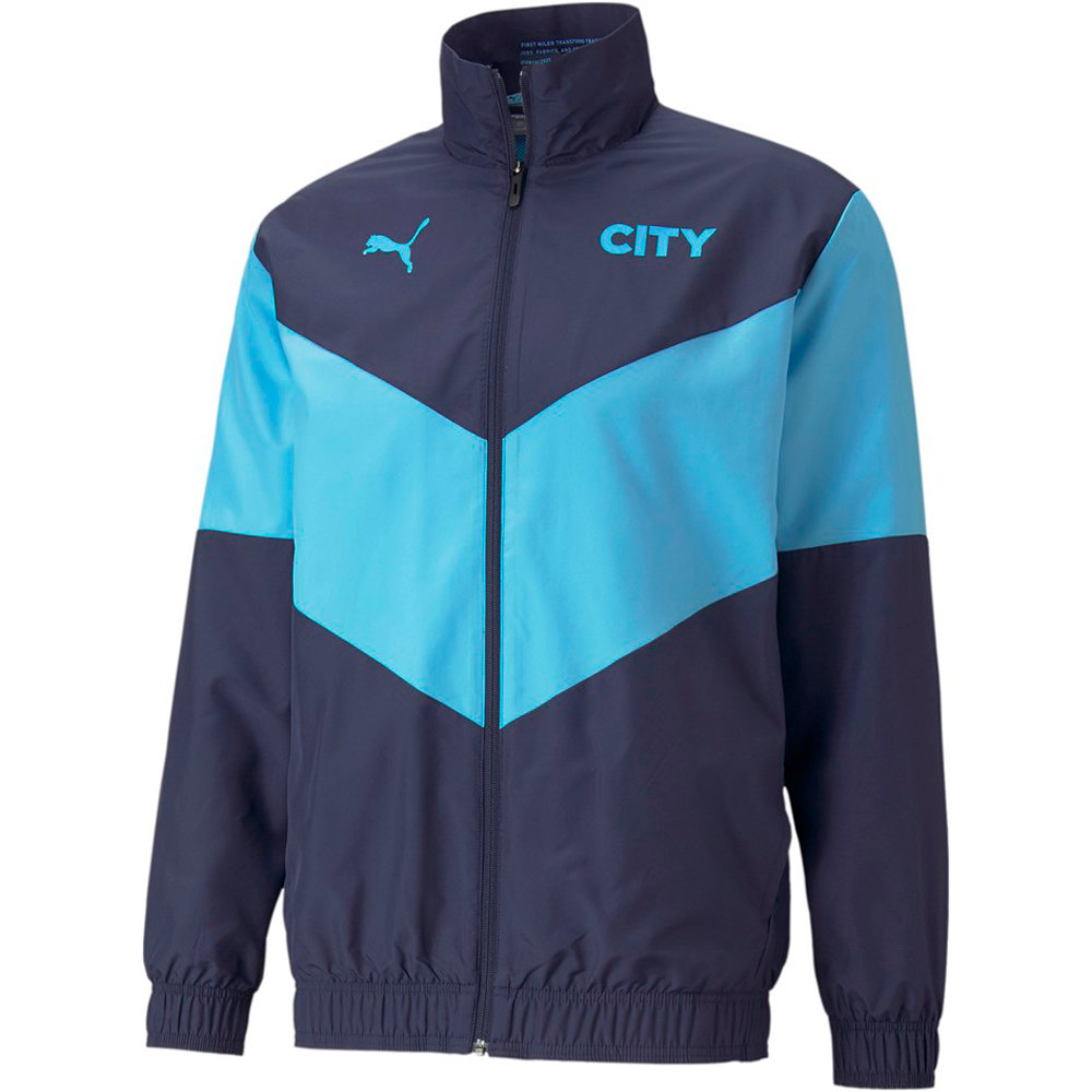 Sudadera entrenamiento fútbol hombre m.city 22 prematch jacket