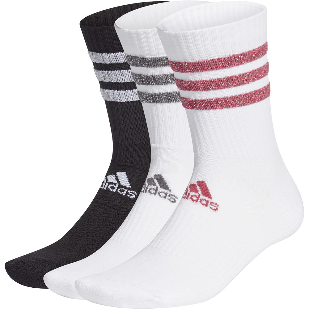 adidas calcetines deportivos Glam Cushioned Sport 3 bandas (3 pares) vista frontal