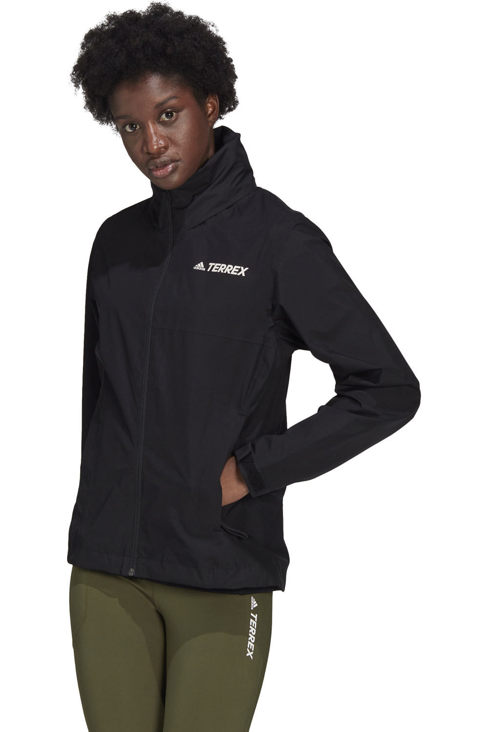adidas chaqueta impermeable mujer Terrex Multi RAIN.RDY Primegreen Two-Layer impermeable vista frontal