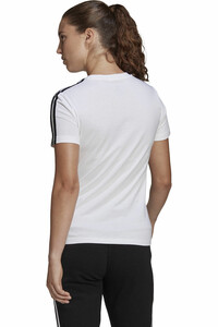 adidas camiseta manga corta mujer Essentials Slim LOUNGEWEAR 3 bandas vista trasera