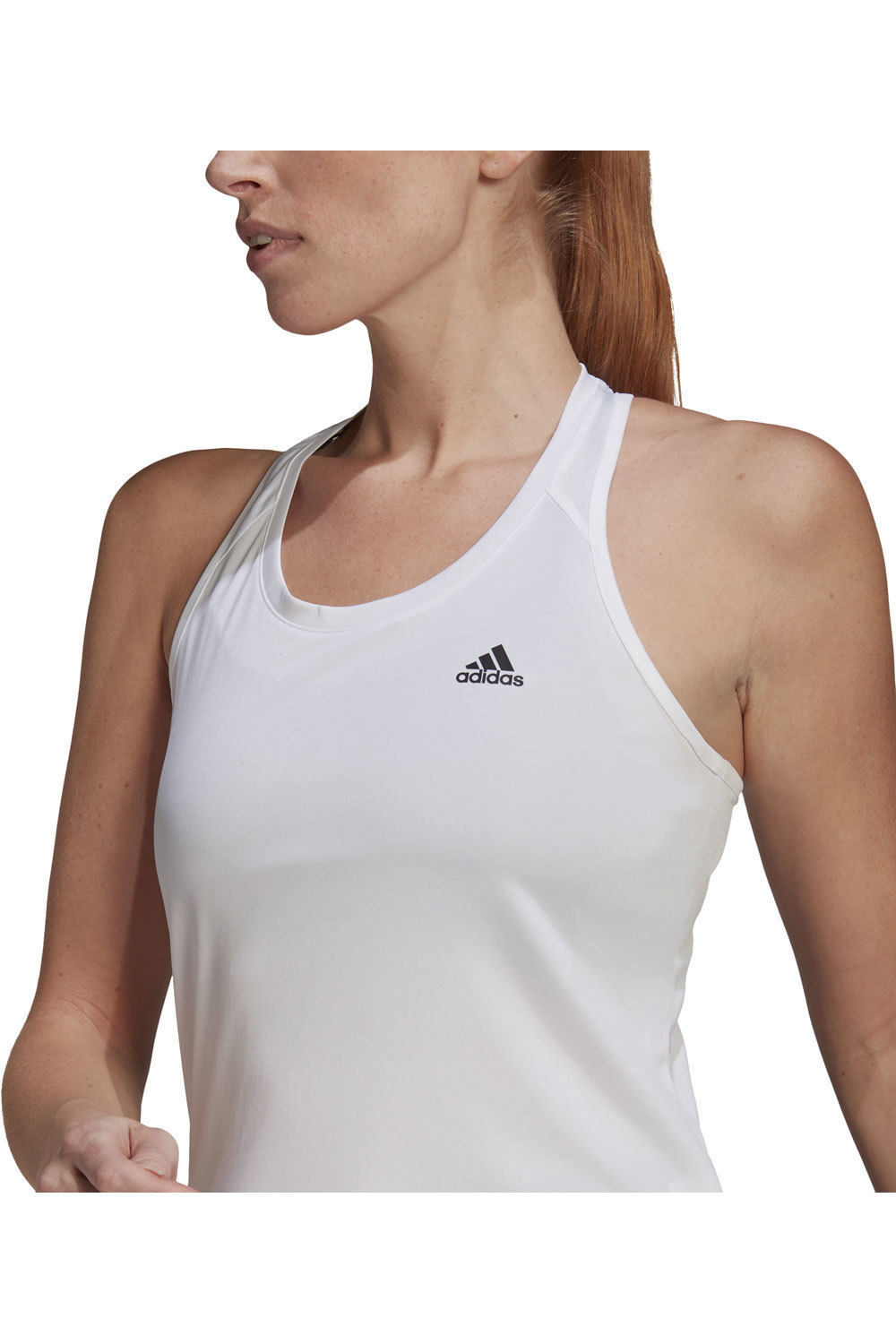 adidas camiseta tirantes fitness mujer Primeblue Designed 2 Move Sport 3 bandas (de tirantes) vista detalle