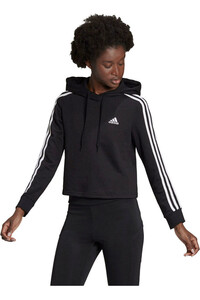 adidas sudadera mujer Essentials Cropped 3 bandas vista frontal