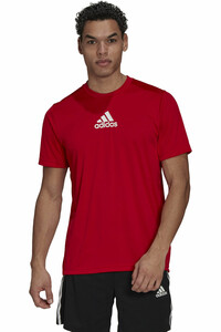 adidas camiseta fitness hombre Primeblue Designed To Move Sport 3 bandas vista frontal