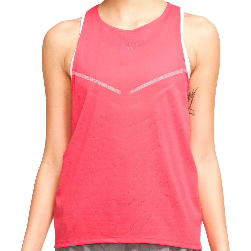 Dri-fit adv run division camiseta técnica tirantes mujer Rojo (XL)