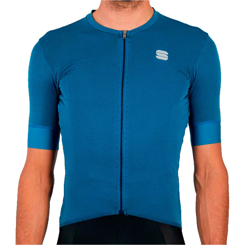 Monocrom maillot manga corta hombre Azul (XXXL)
