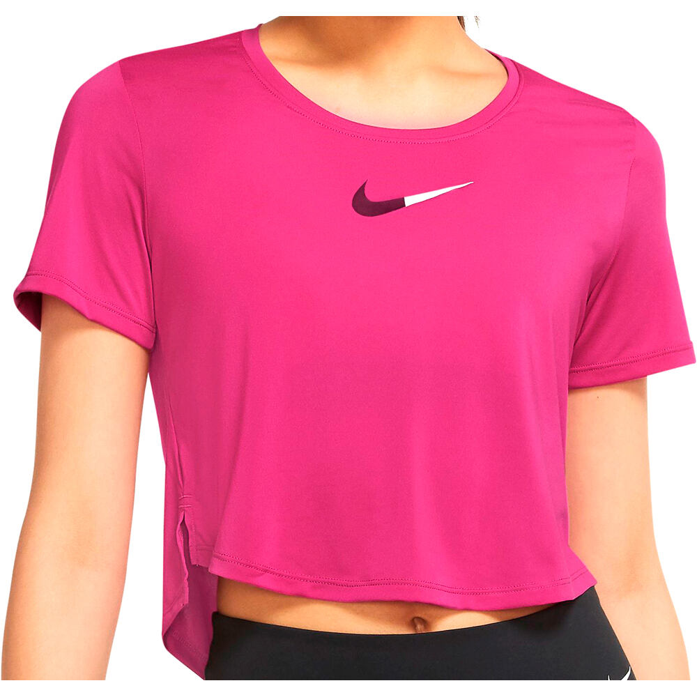 Nike camisetas fitness mujer W NK ONE DF CLRK STD SS CRP TP vista frontal