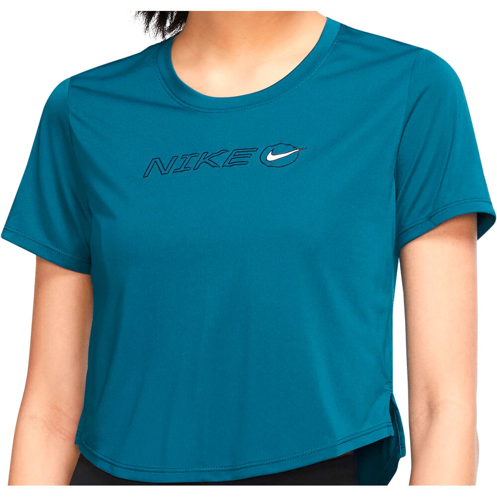 Nike camisetas fitness mujer W NK ONE DF IC STD CROP SS TOP vista frontal