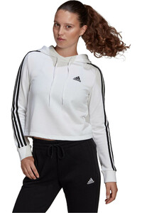 adidas sudadera mujer Essentials Cropped 3 bandas vista frontal