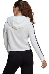 adidas sudadera mujer Essentials Cropped 3 bandas vista trasera