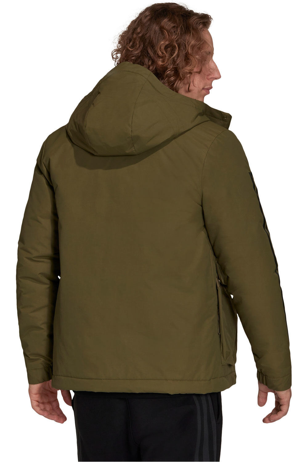 adidas chaqueta outdoor hombre Utilitas 3 bandas Unisex con capucha vista trasera