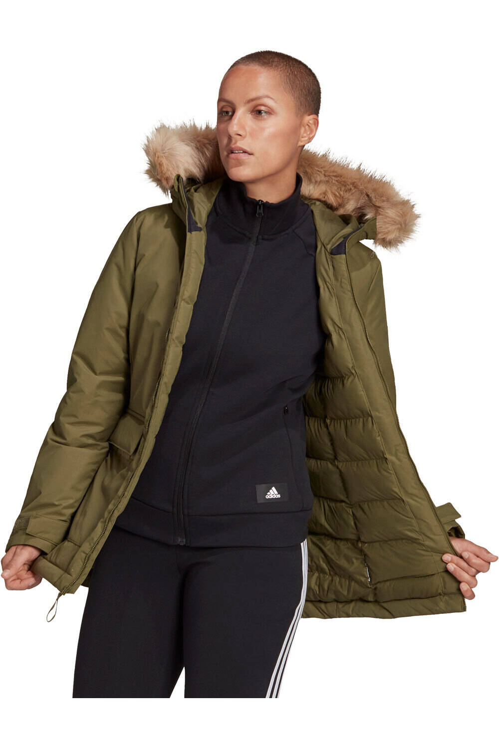 adidas chaquetas mujer Utilitas con capucha vista frontal