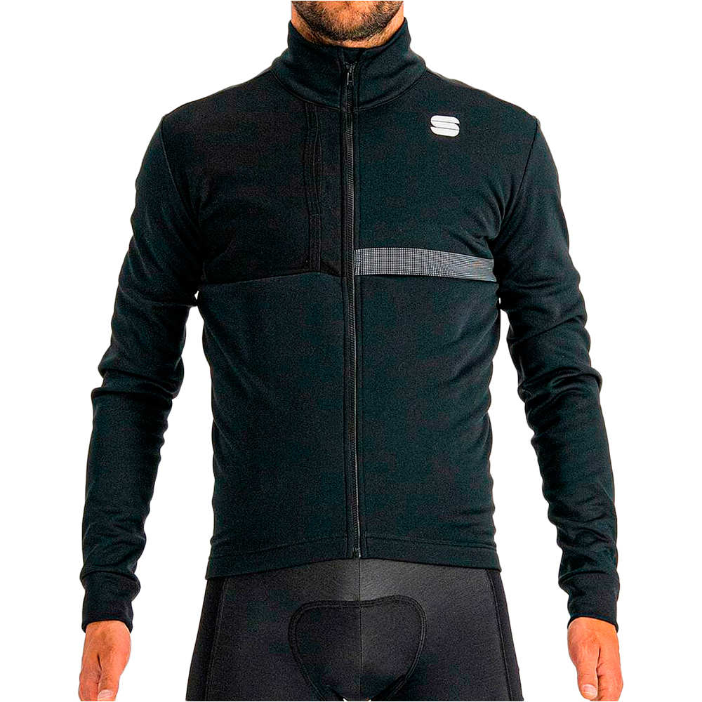 Giara softshell cortavientos ciclismo hombre Negro (XXL)