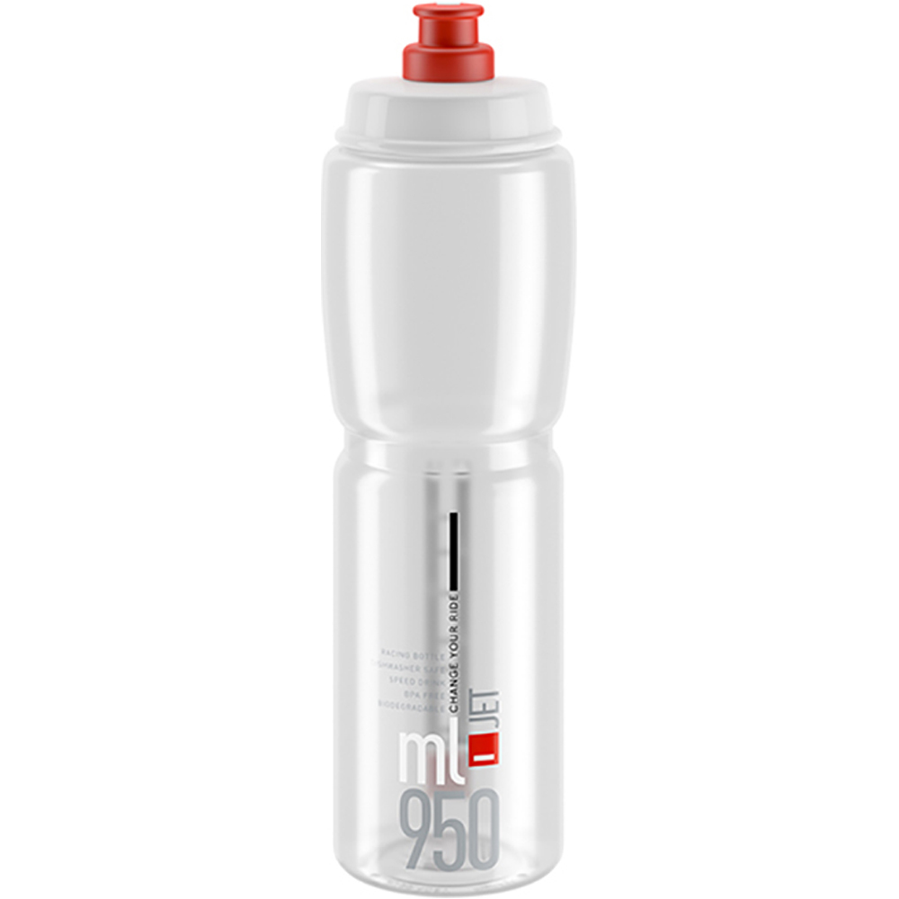 Elite jet transp logo rojo 950ml bidones ciclismo