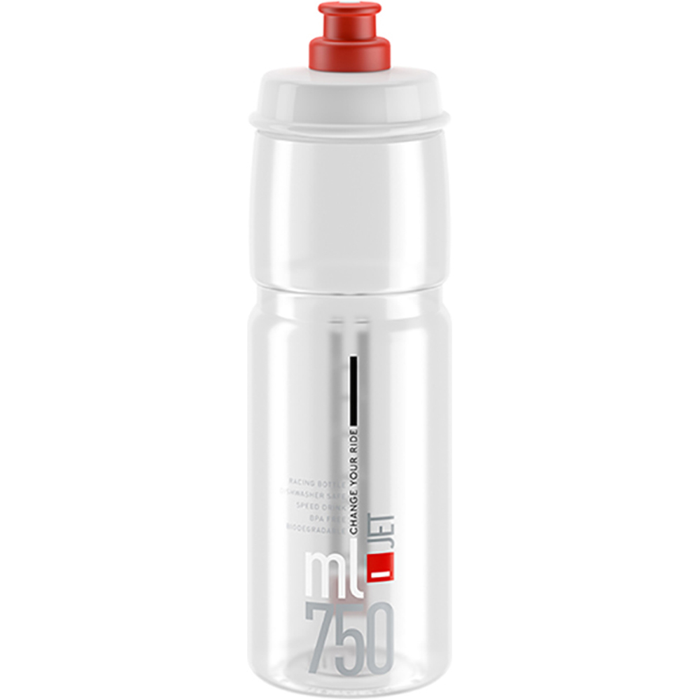 Elite jet transp logo rojo 750ml bidones ciclismo