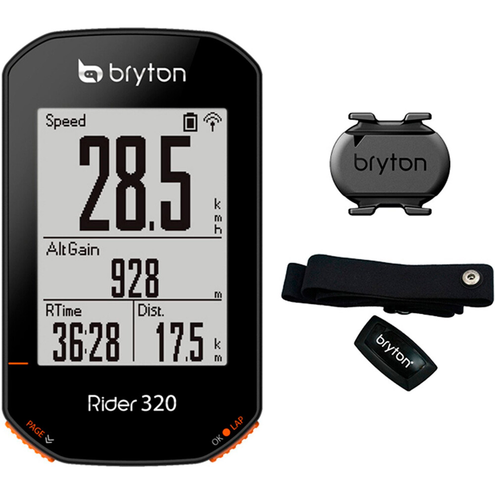 Bryton gps bicicleta CICLOCOMPUTADOR GPS BRYTON RIDER 320 T vista frontal