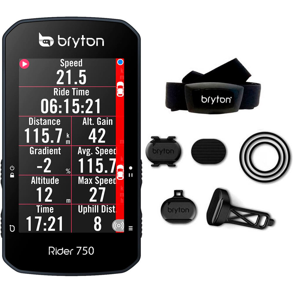 Bryton gps bicicleta CICLOCOMPUTADOR GPS BRYTON RIDER 750 T vista frontal