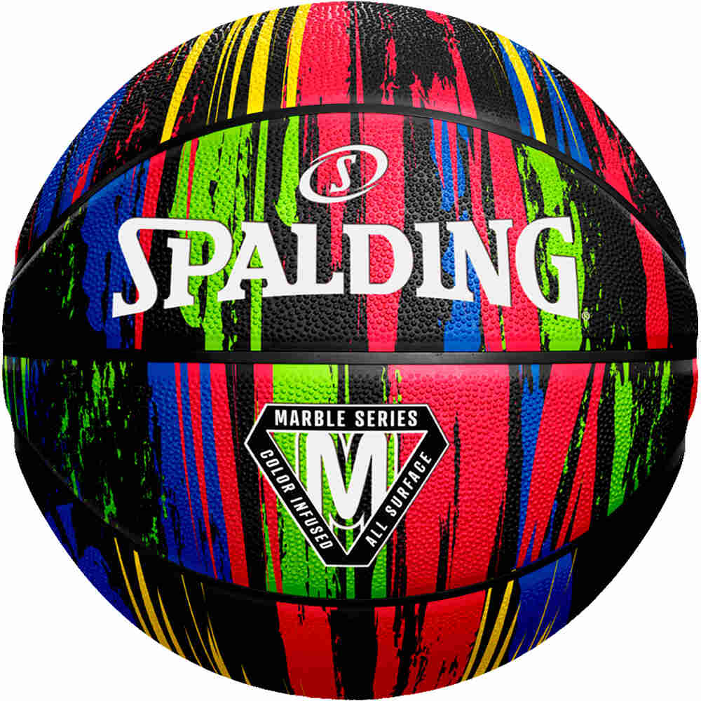 Spalding marble black rainbow balón baloncesto
