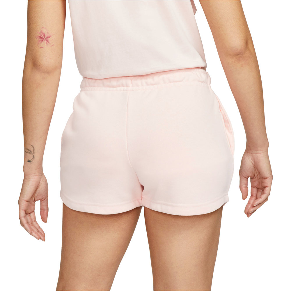 Nike bermuda mujer W NSW ESSNTL FLC HR SHORT FT vista trasera