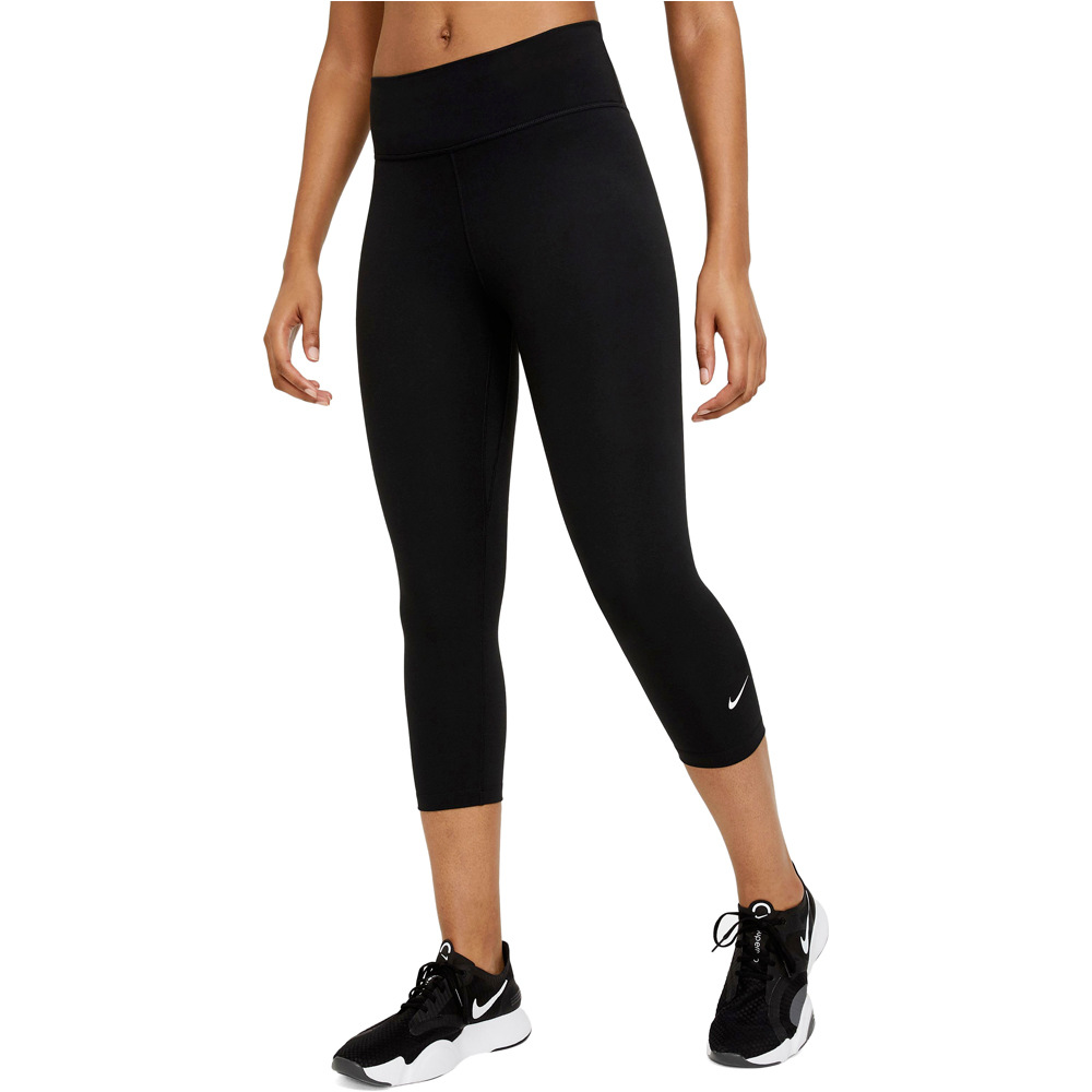 Nike mallas piratas fitness mujer W NK ONE DF MR CPRI TGT vista trasera