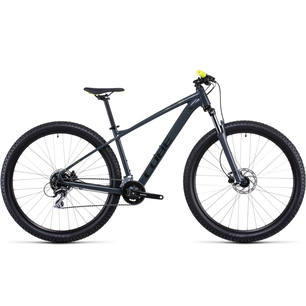 Cube bicicletas de montaña AIM PRO GREY N FLASHYELLOW 2022 vista frontal