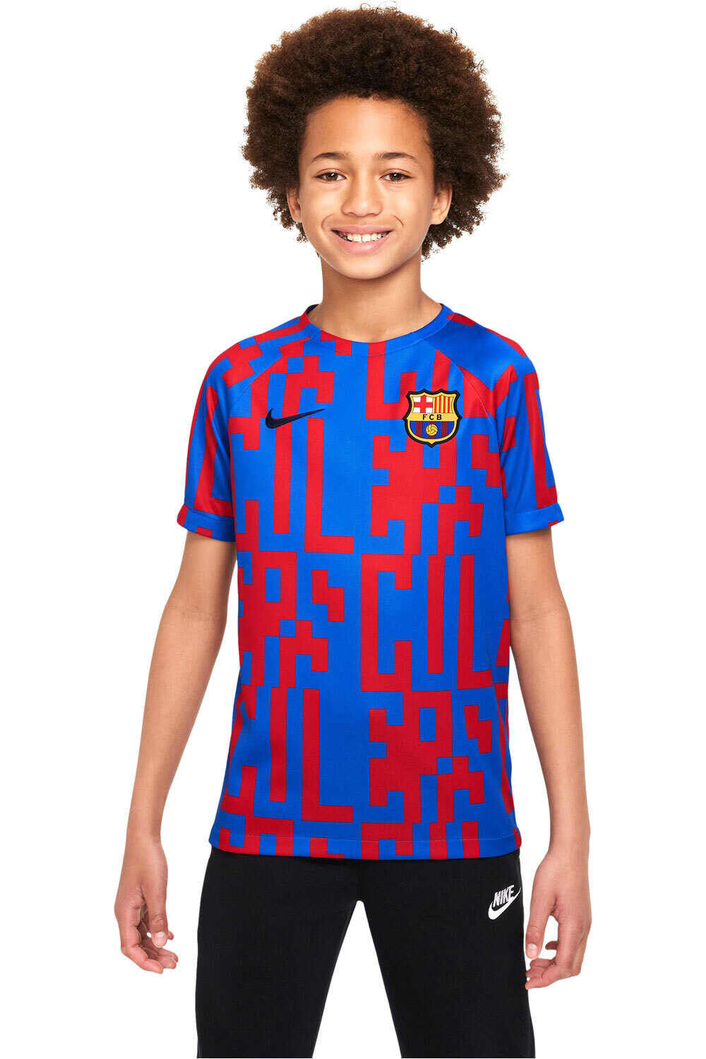 Nike camiseta entrenamiento niño BARCELONA 23 Y NK DF TOP SS PM HM vista frontal