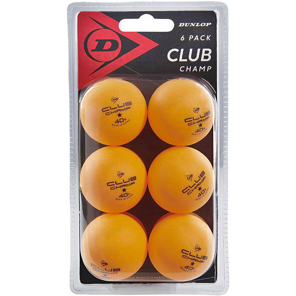 Dunlop pelota ping-pong naranja CLUB CHAMP 6 BALL ORG vista frontal