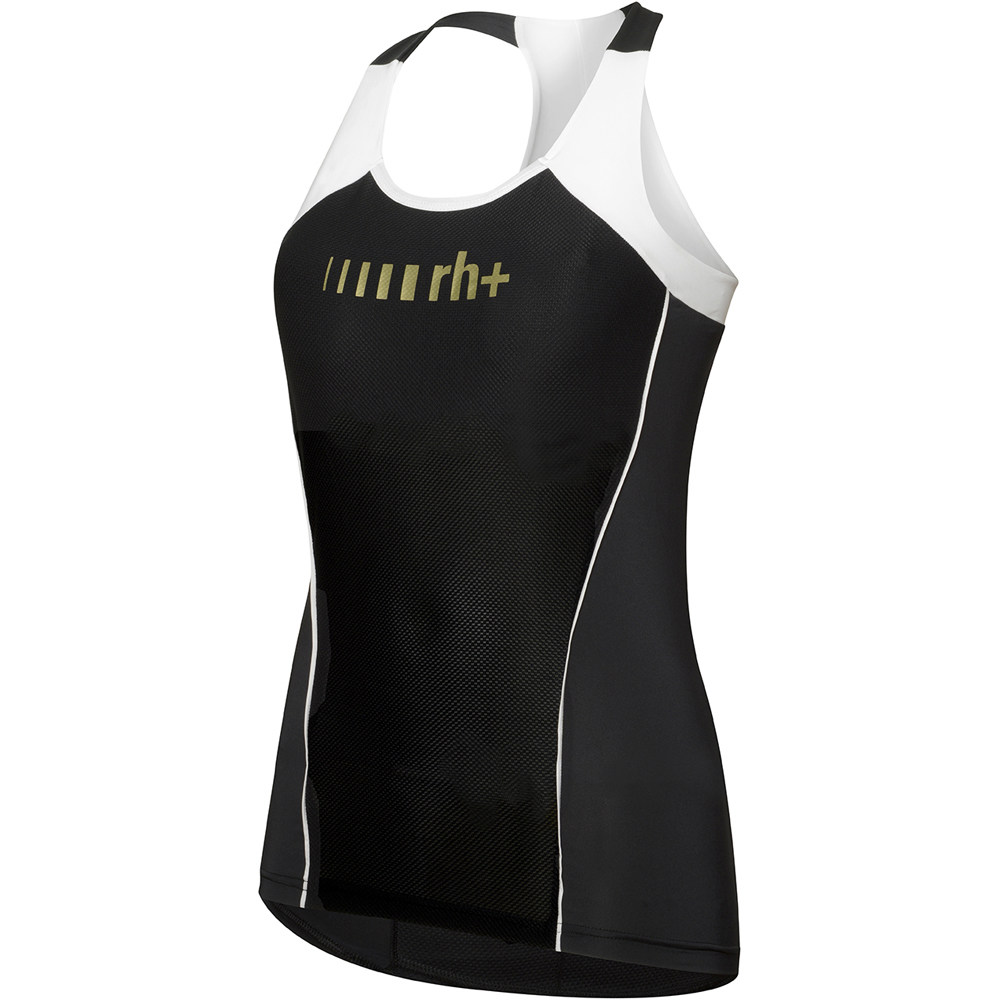 Rh+ maillot manga corta mujer Logo W Top vista detalle