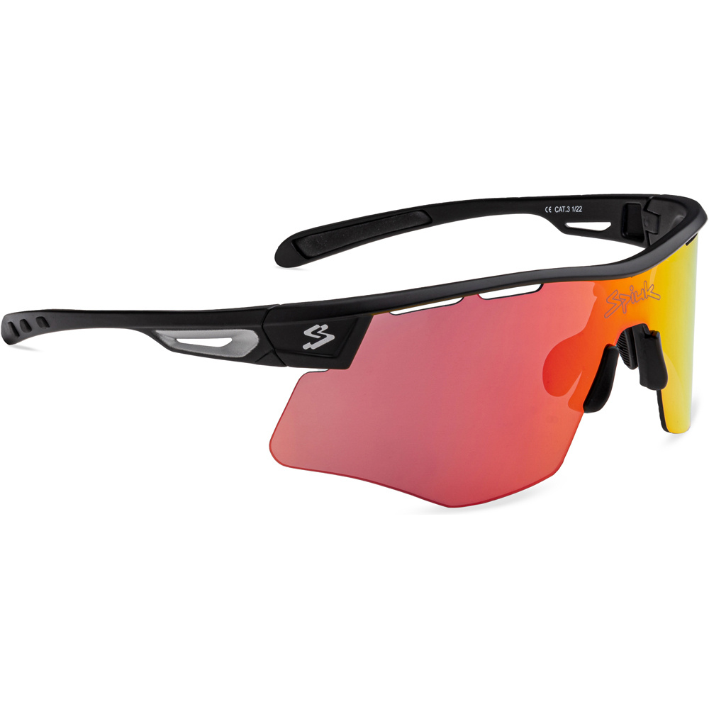 Spiuk gafas ciclismo MIRUS NEGRO LENTE FULL ROJO vista frontal