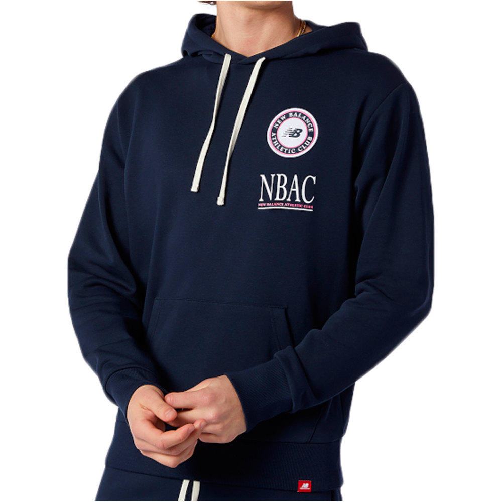 New Balance sudadera hombre NB Essentials Athletic Club Hoodie vista detalle