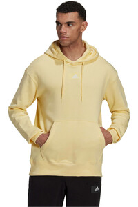 adidas sudadera hombre Essentials FeelVivid Cotton Fleece Drop Shoulder (con capucha) vista frontal