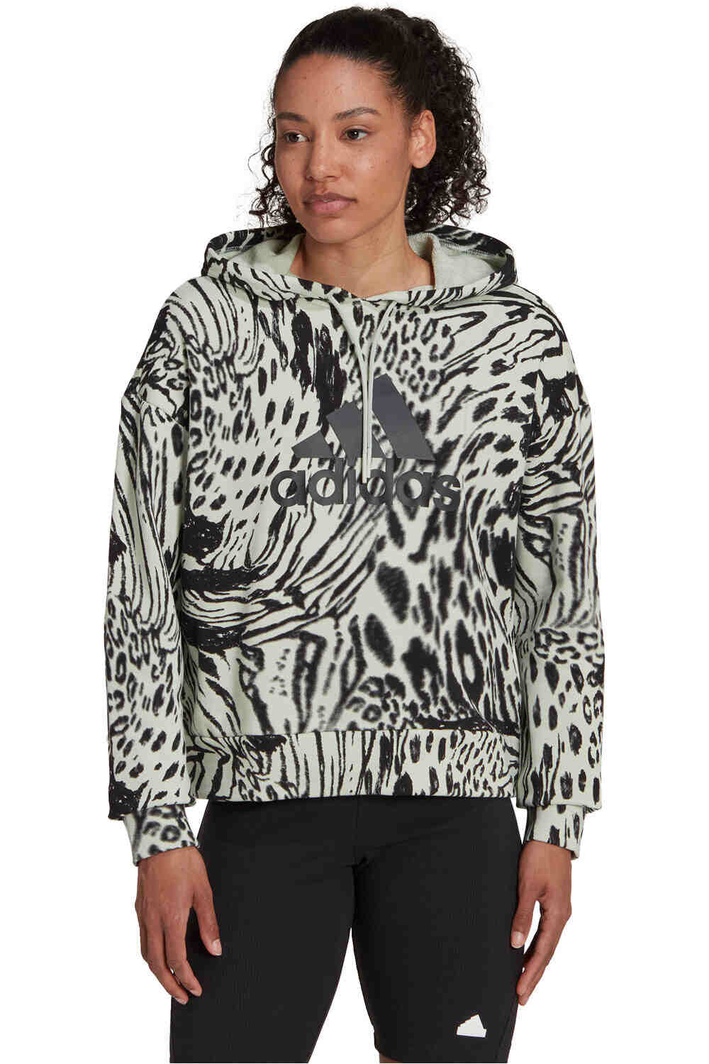 adidas sudadera mujer Future Icons Animal Print (con capucha) vista frontal